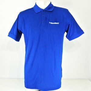 BLACKBERRY Vintage Tech Employee Uniform Polo Shirt Blue NEW Size L Large